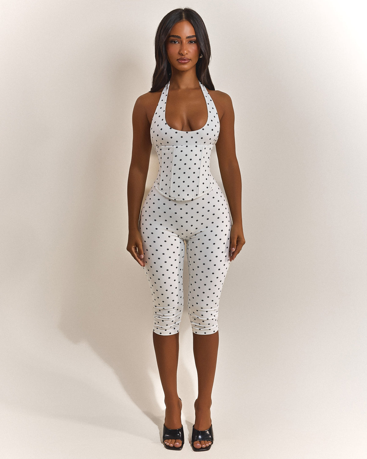 Capri Jumpsuit in Polka Dot